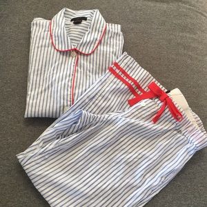 J.CREW Pajama Set size XS - white Navy and red